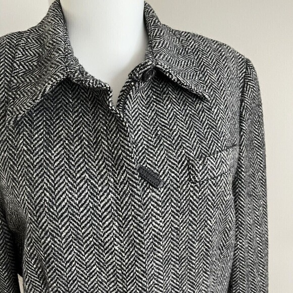 Ralph Lauren Wool Herringbone blazer Zip Front Blazer Jacket Size 12 old money - Picture 10 of 16